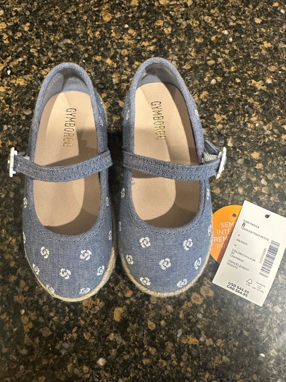 Gymboree Denim Blue Floral Mary Jane Shoes - Picture 6 of 10